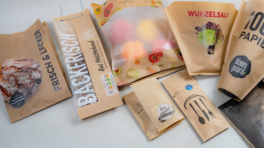 Product overview of WEROCA's subsidiary WEBER: Sustainable paper bags and pouches for bakeries, gastronomy, and food retail – from bread bags to salad packaging