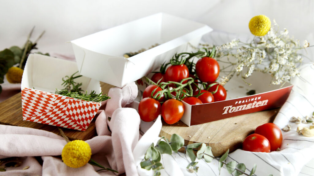 Kartonschalen in verschiedenen Ausführungen für Lebensmittel und Frischprodukte – individuelle Food-Verpackungen von WEROCA Kartonagen Bielefeld