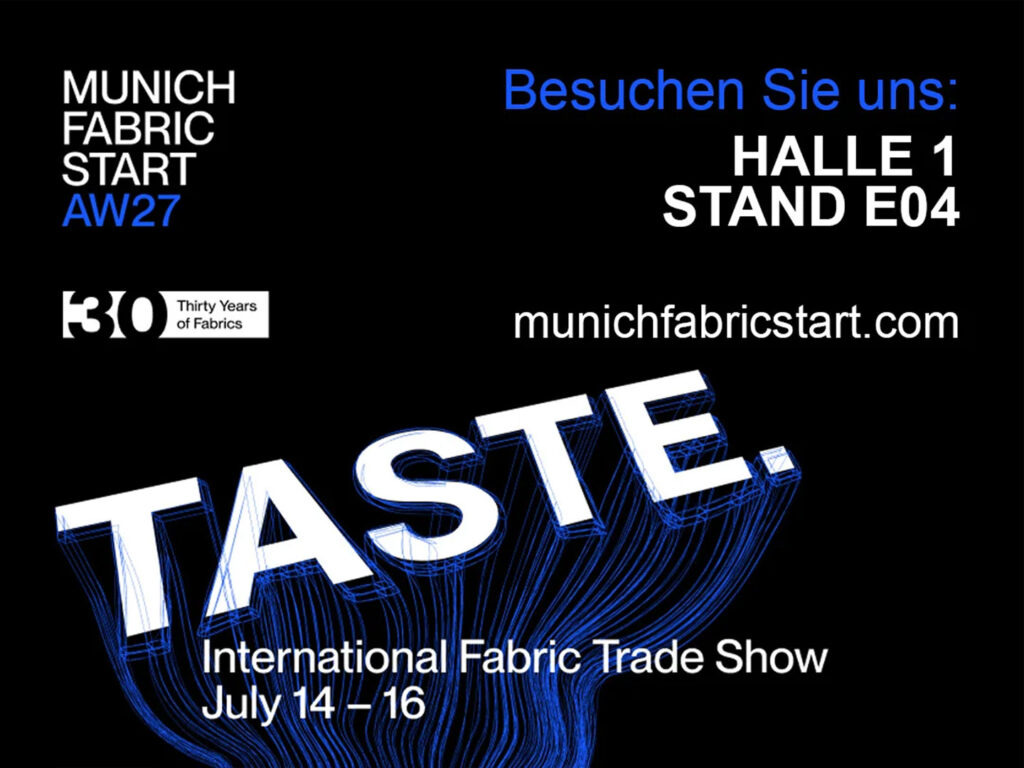WEROCA News- Ankündigung Messeauftritt auf der Munich Fabric Start AW27 von 14.07.2026 bis 16.07.2026