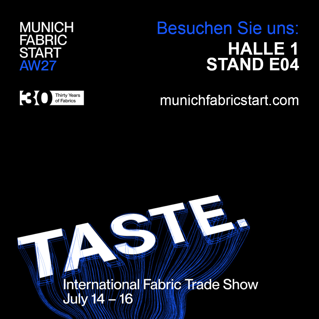 WEROCA News- Ankündigung Messeauftritt auf der Munich Fabric Start AW27 von 14.07.2026 bis 16.07.2026